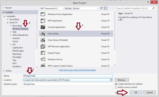 create a new project in asp.net